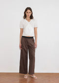 THE CONTRAST WAIST PANT - BROWN