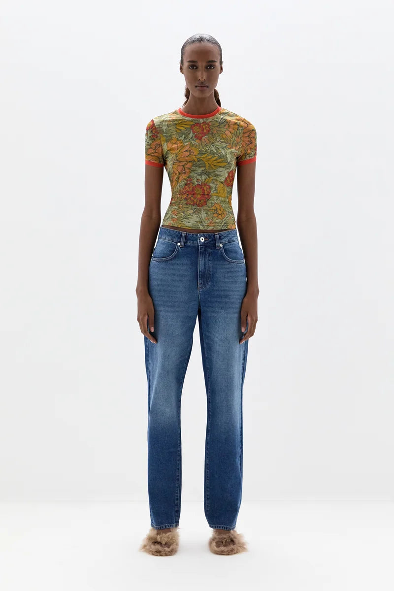 (PRE-ORDER) ELIANA MESH FITTED TEE - ALIERA FLORAL MINT