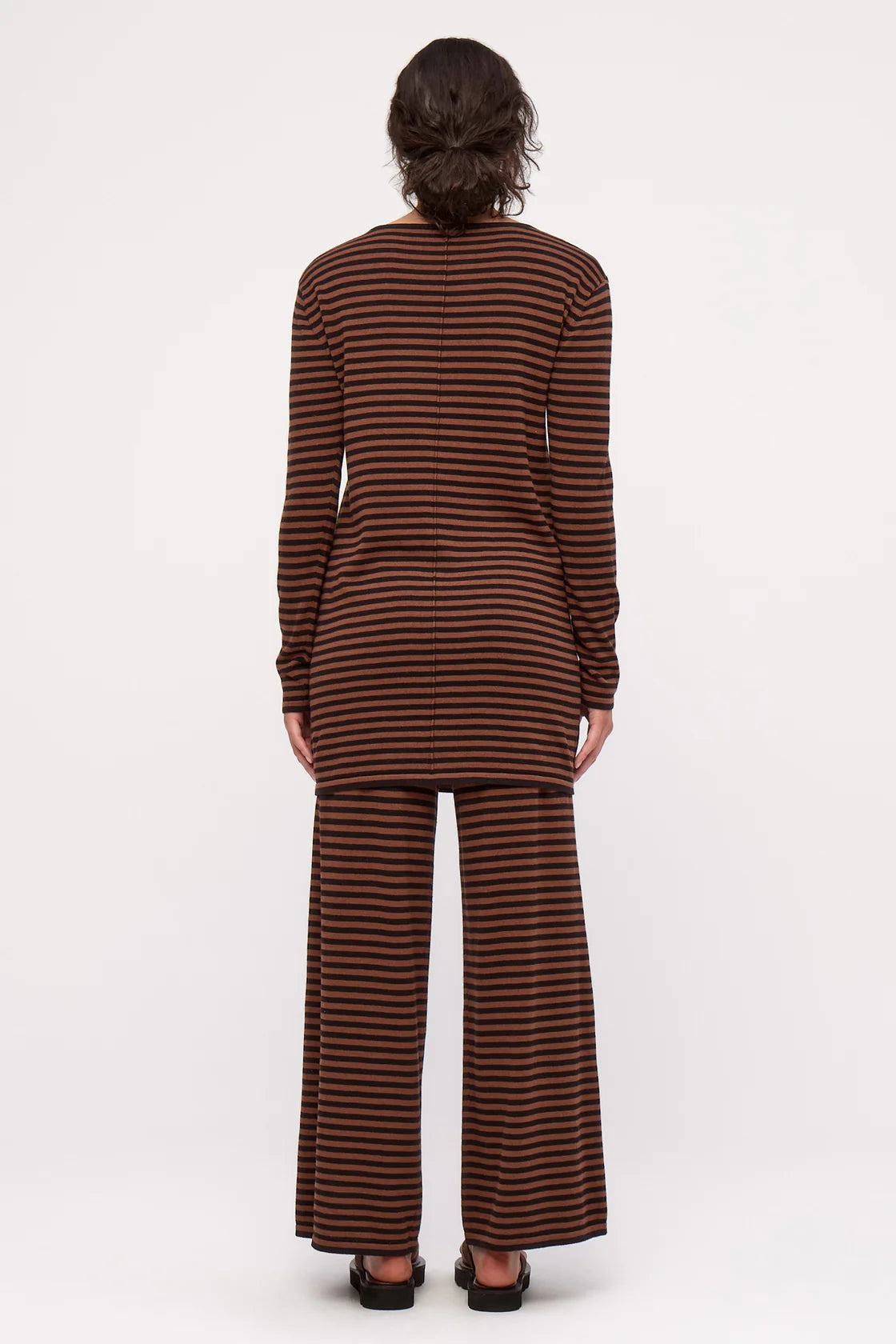 KNIT PANT - BROWN STRIPE
