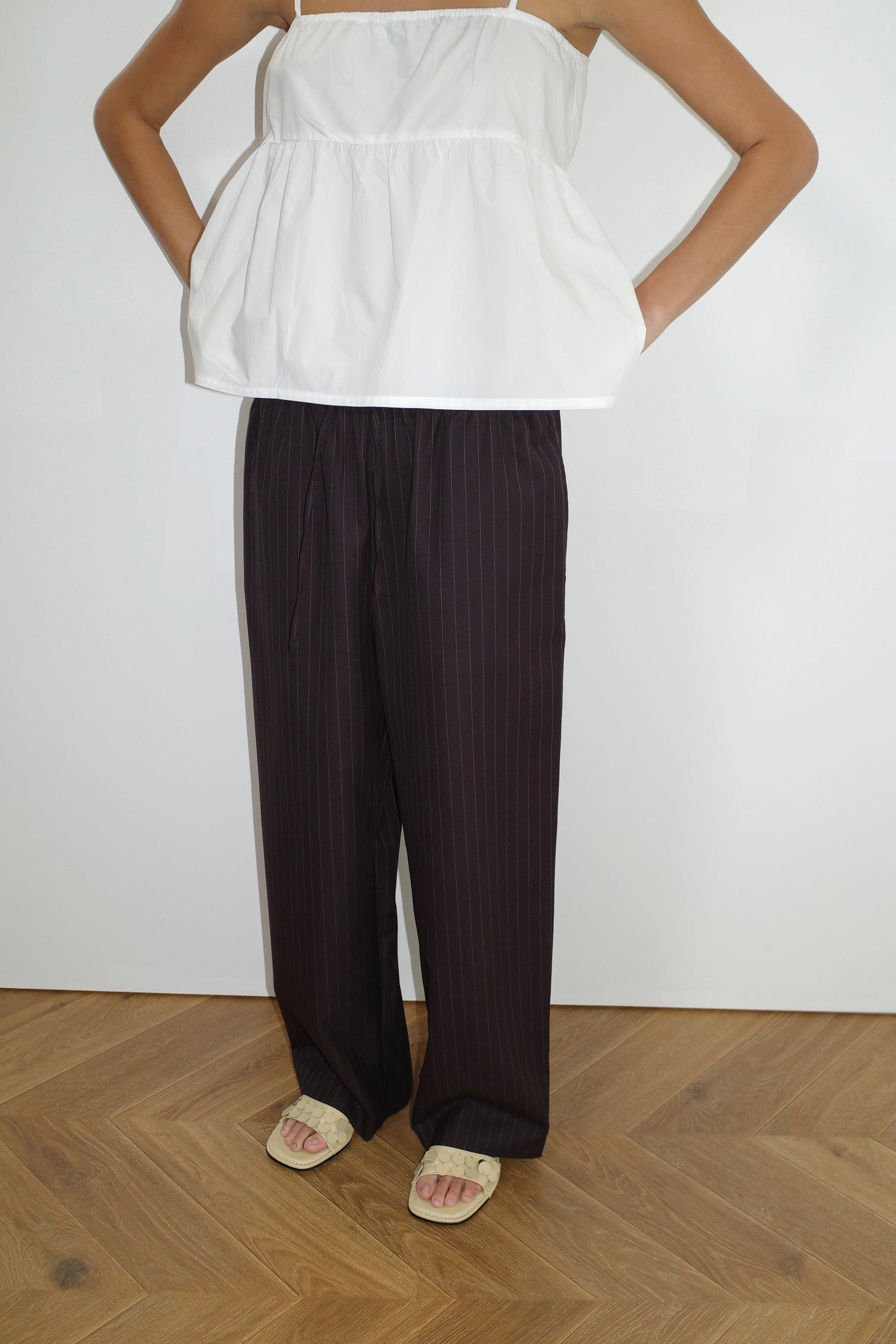 DRAWCORD WOOL PANT - LICORICE