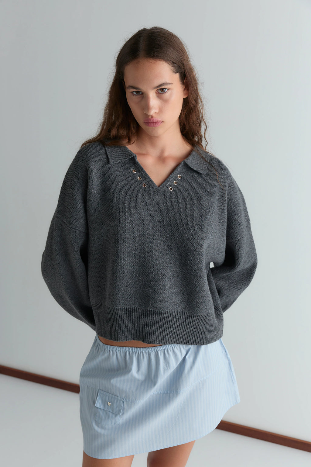POCKET SKIRT - LAKE BLUE STRIPE