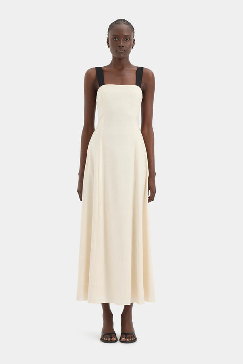 (PRE-ORDER) AYLA TIE BACK MAXI DRESS - BONE