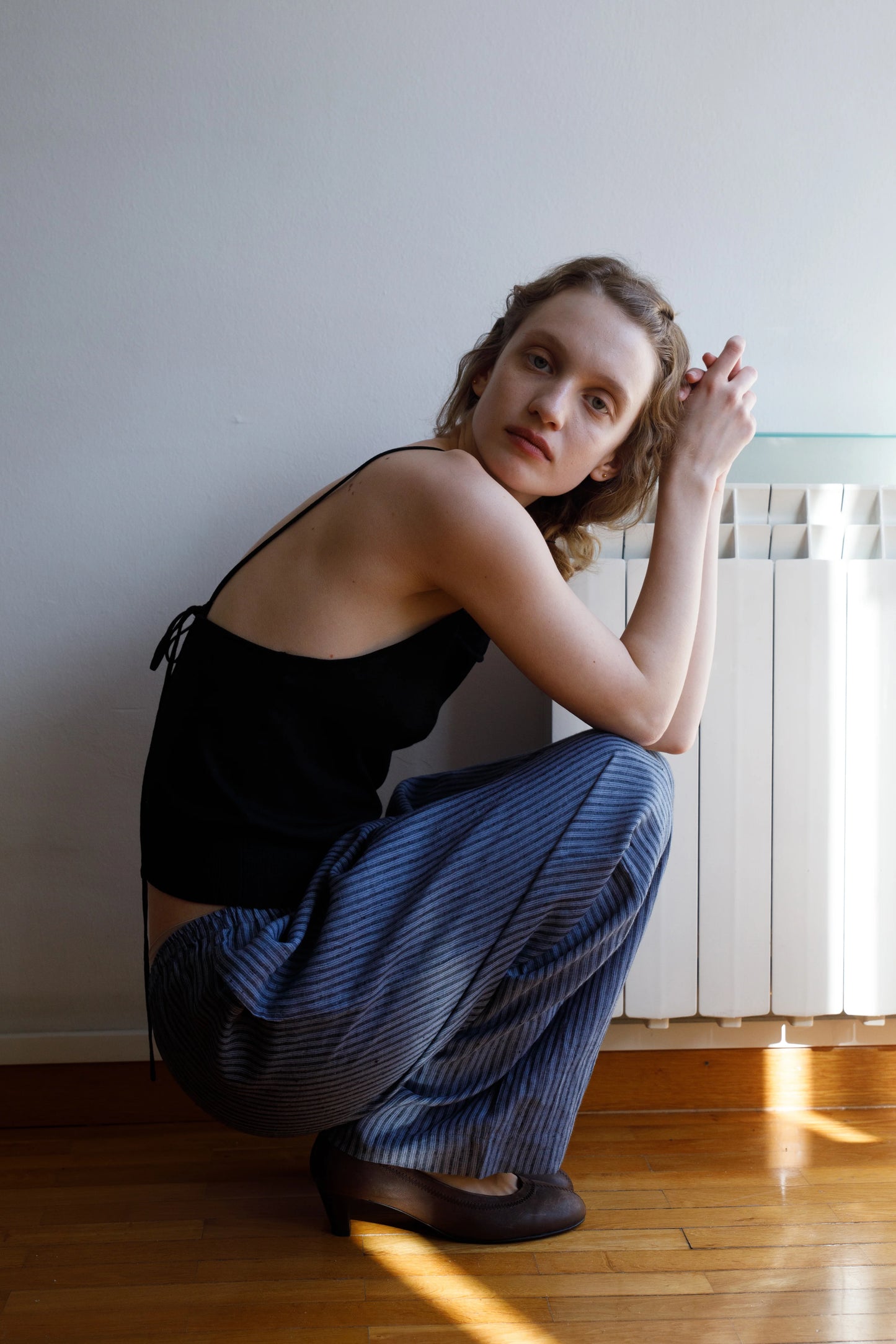 (PRE-ORDER) THE EASE TROUSER - AZURE STRIPE