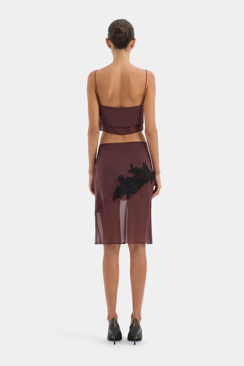 (PRE-ORDER) NORIA MIDI SKIRT - DARK PLUM