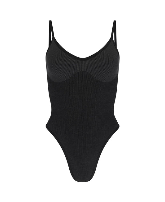 TRI WOOL BODYSUIT - OBSIDIAN
