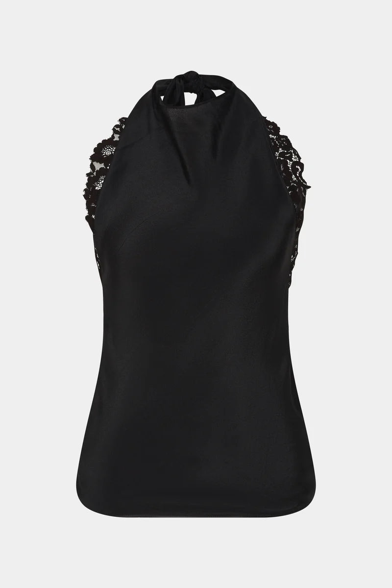 (PRE-ORDER) NORIA HALTER TIE TOP - BLACK