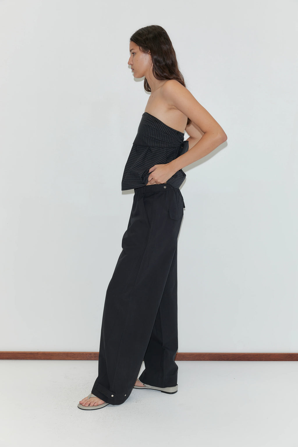 SNAP TAB PANT - BLACK