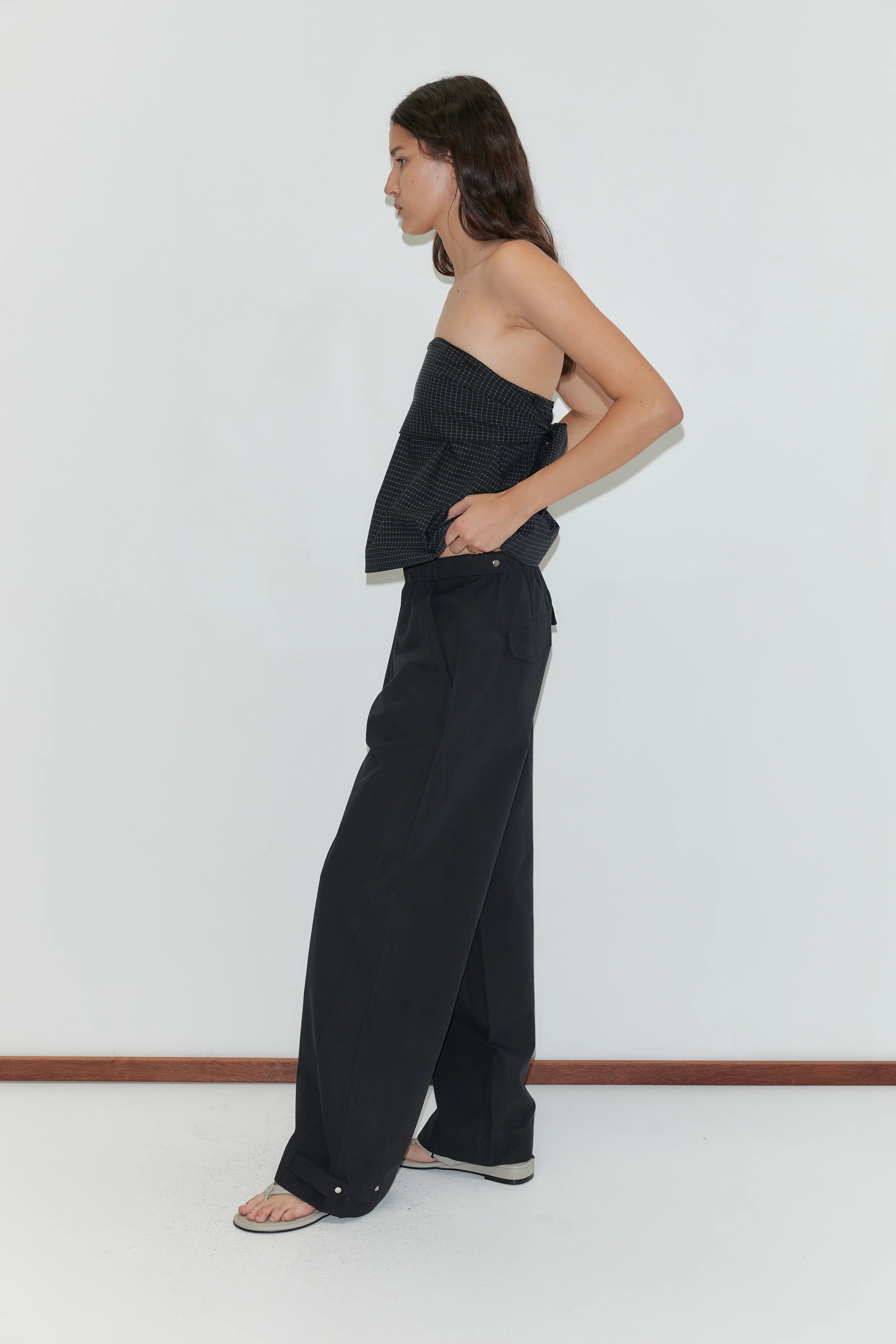 SNAP TAB PANT - BLACK