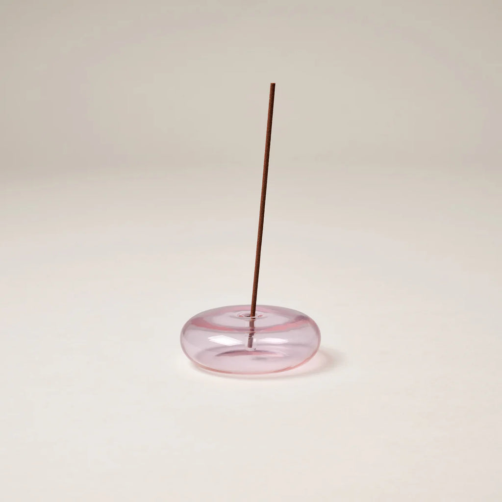 GLASS VESSEL INCENSE HOLDER - PINK