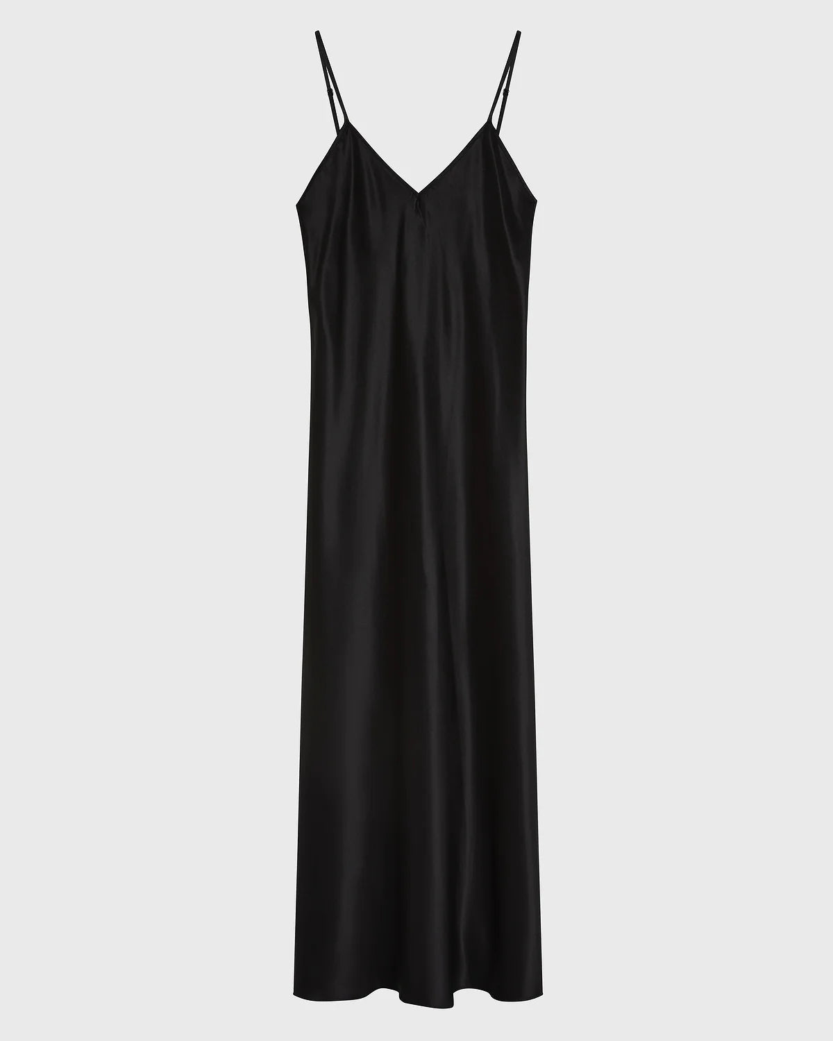 COMO LONG BIAS SLIP DRESS - BLACK