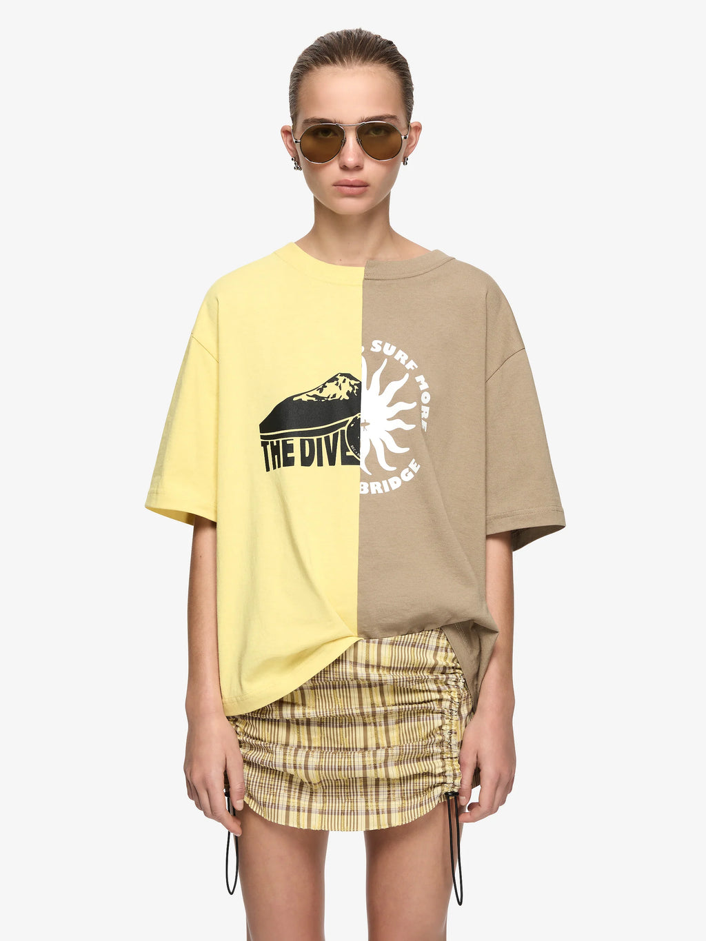 TESSELLATE SKORT - CITRUS / TAUPE
