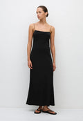 SQUARE SLIP DRESS - BLACK