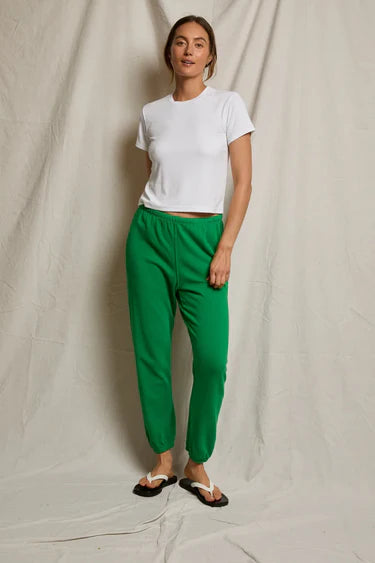 FITZ VISCOSE RIB CREWNECK TEE - WHITE