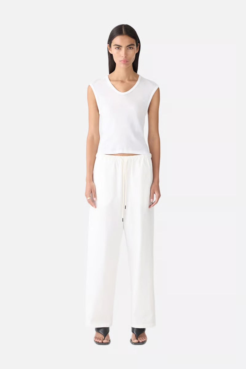 CRUSHED COTTON MINIMAL PANT - NATURAL