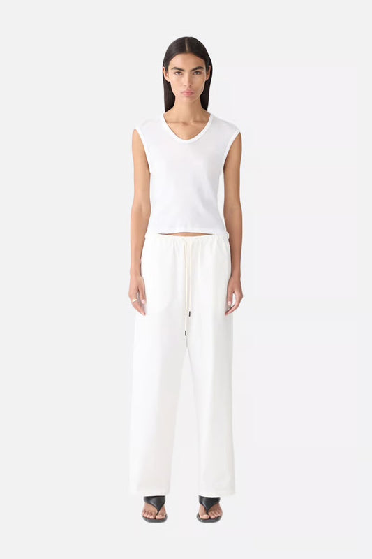 CRUSHED COTTON MINIMAL PANT - NATURAL