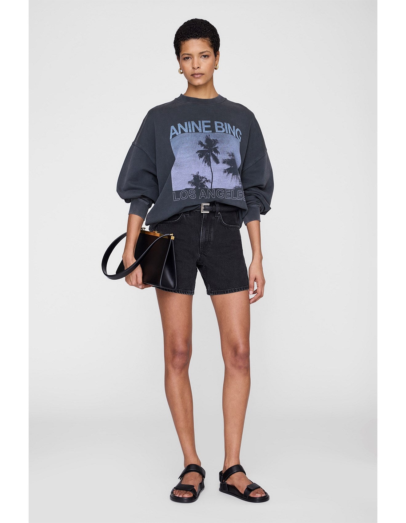 MILES SWEATSHIRT PALMS - WASHED GREY