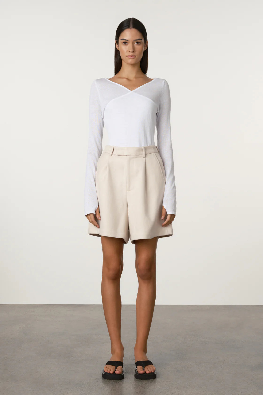 WHITE LAYERED KNIT TOP - WHITE