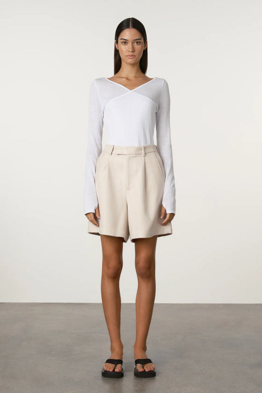 WHITE LAYERED KNIT TOP - WHITE