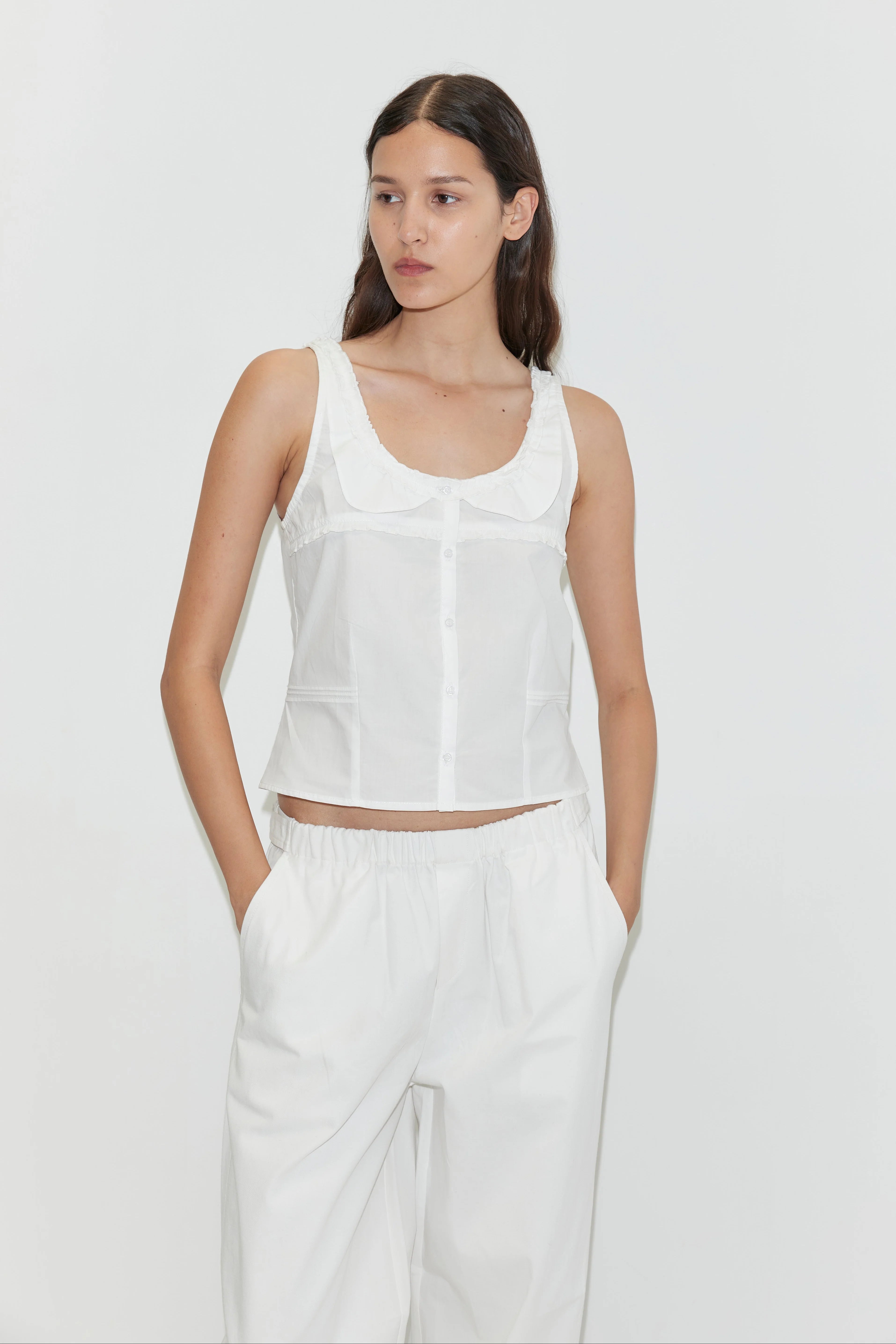 (PRE-ORDER) SNAP TAB PANT - WHITE