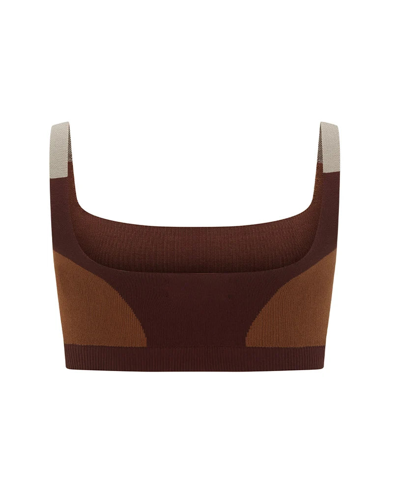 (PRE-ORDER) ORGANIC COLOUR BLOCK BRALET - MULBERRY