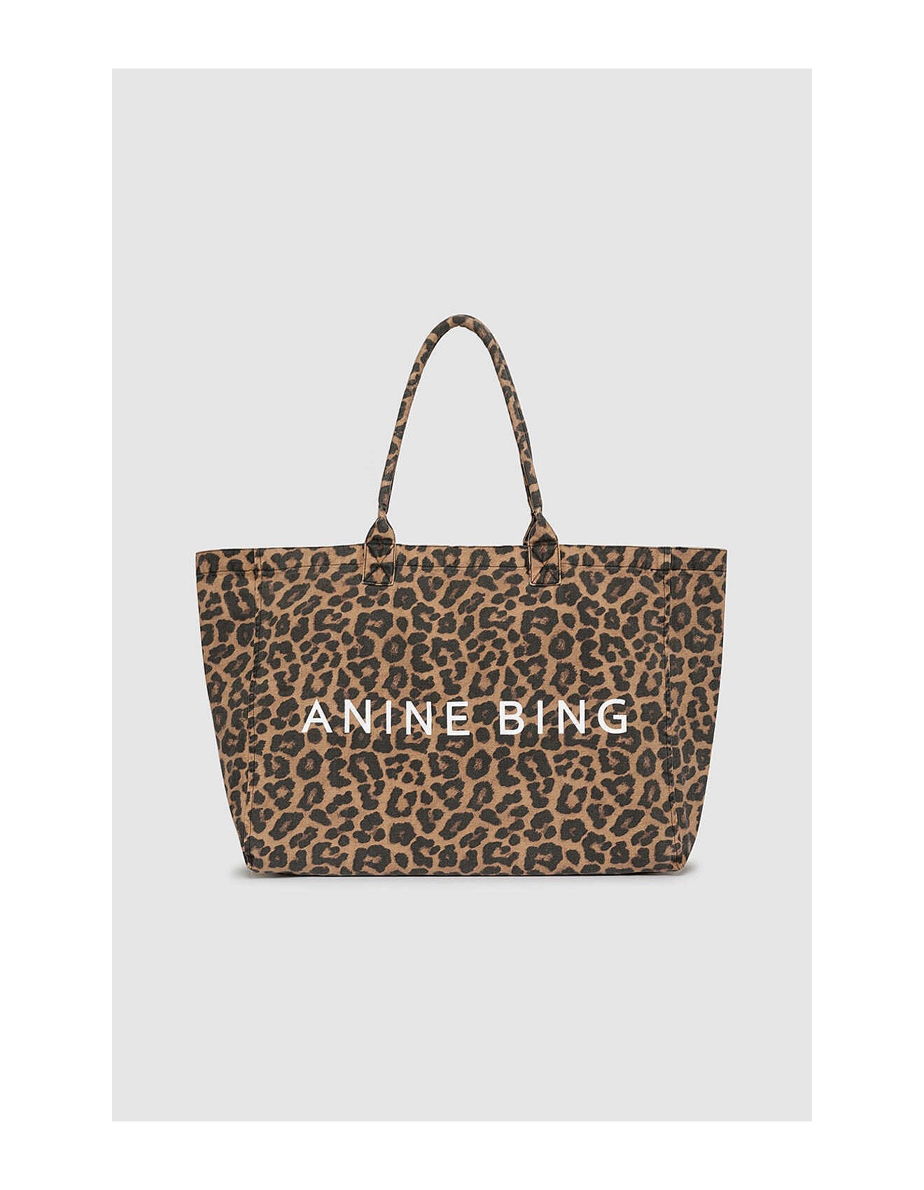 LEO CANVAS TOTE - BLACK BROWN LEOPARD