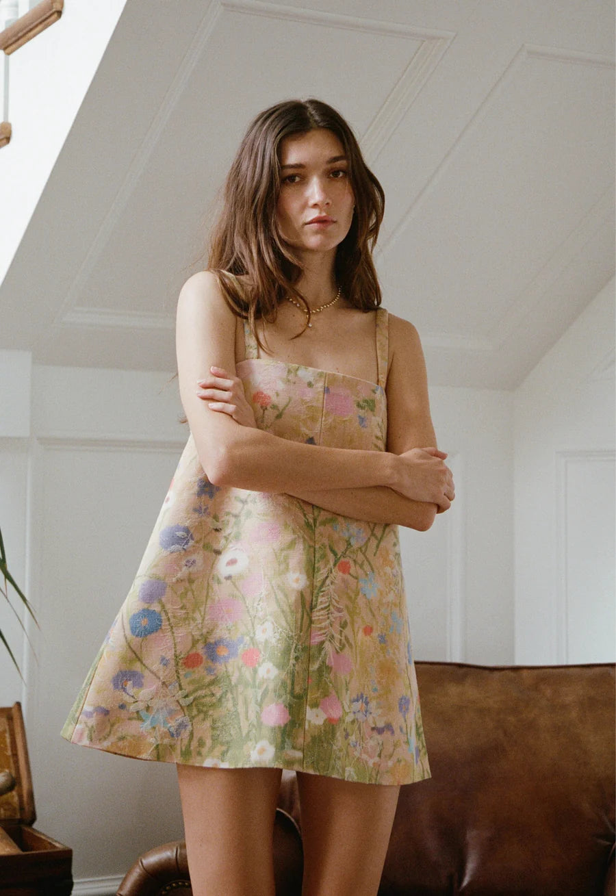 CHASING THE SUN DRESS - PRESSED FLOWERS