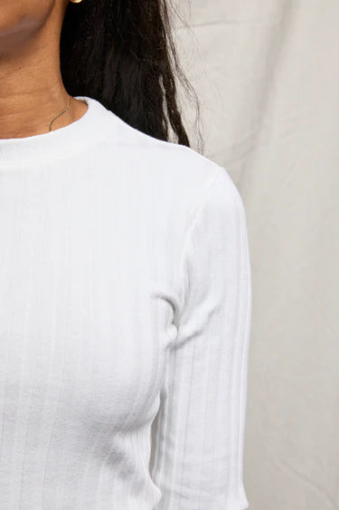 ROWE RIB CREWNECK LONG SLEEVE - WHITE