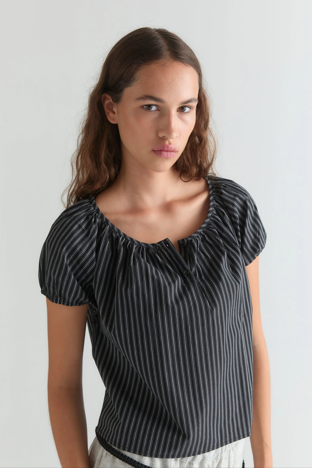 POPLIN T SHIRT - MONO STRIPE