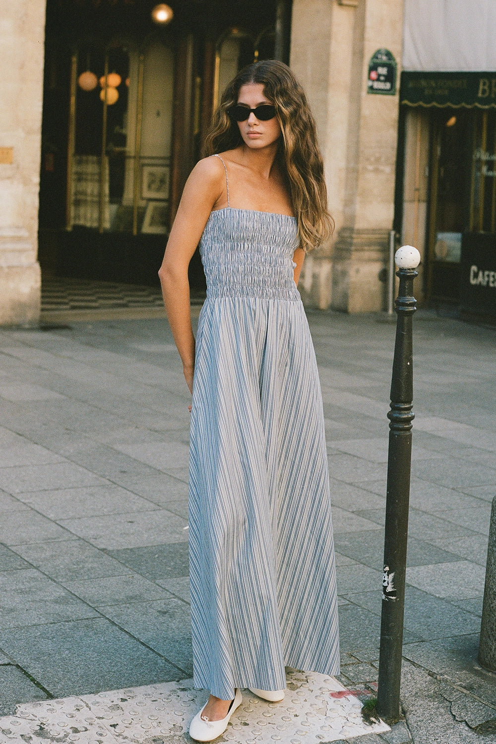 LIDA MAXI DRESS - BLUE STRIPE