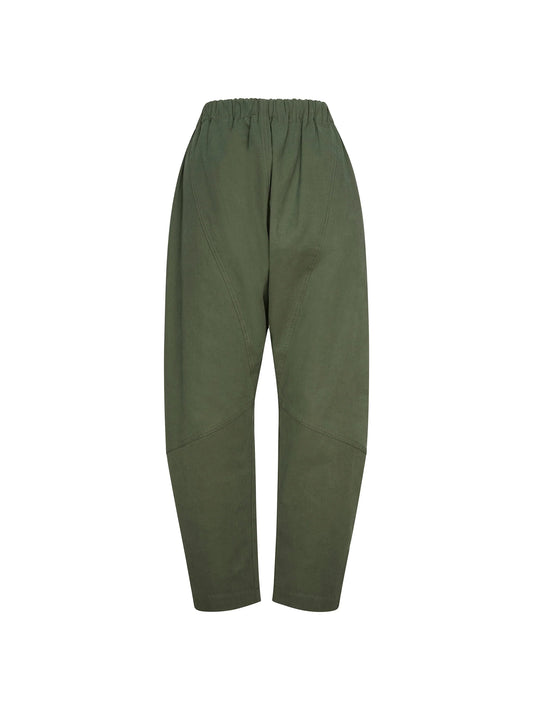 COTTON CANVAS PANELLED PANT - KHAKI