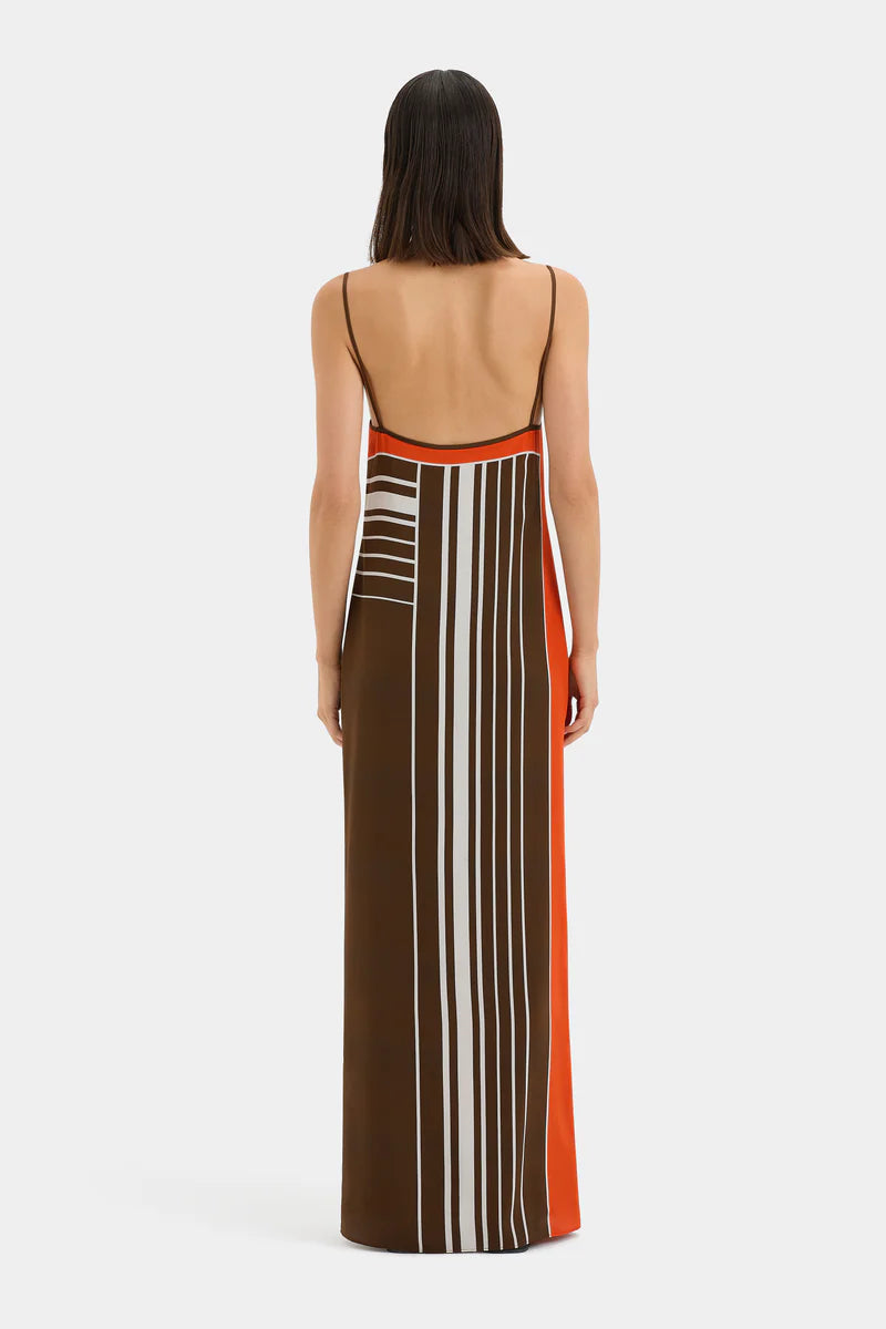 DESTINO SCOOP SLIP DRESS - PACHA STRIPE