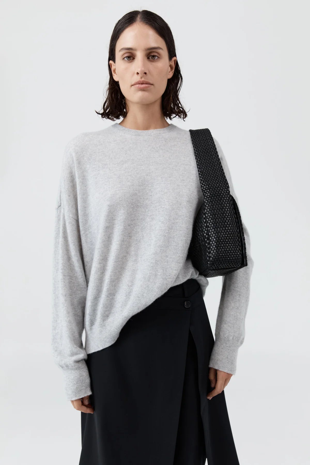 LATTICE EVERYDAY SATCHEL - BLACK