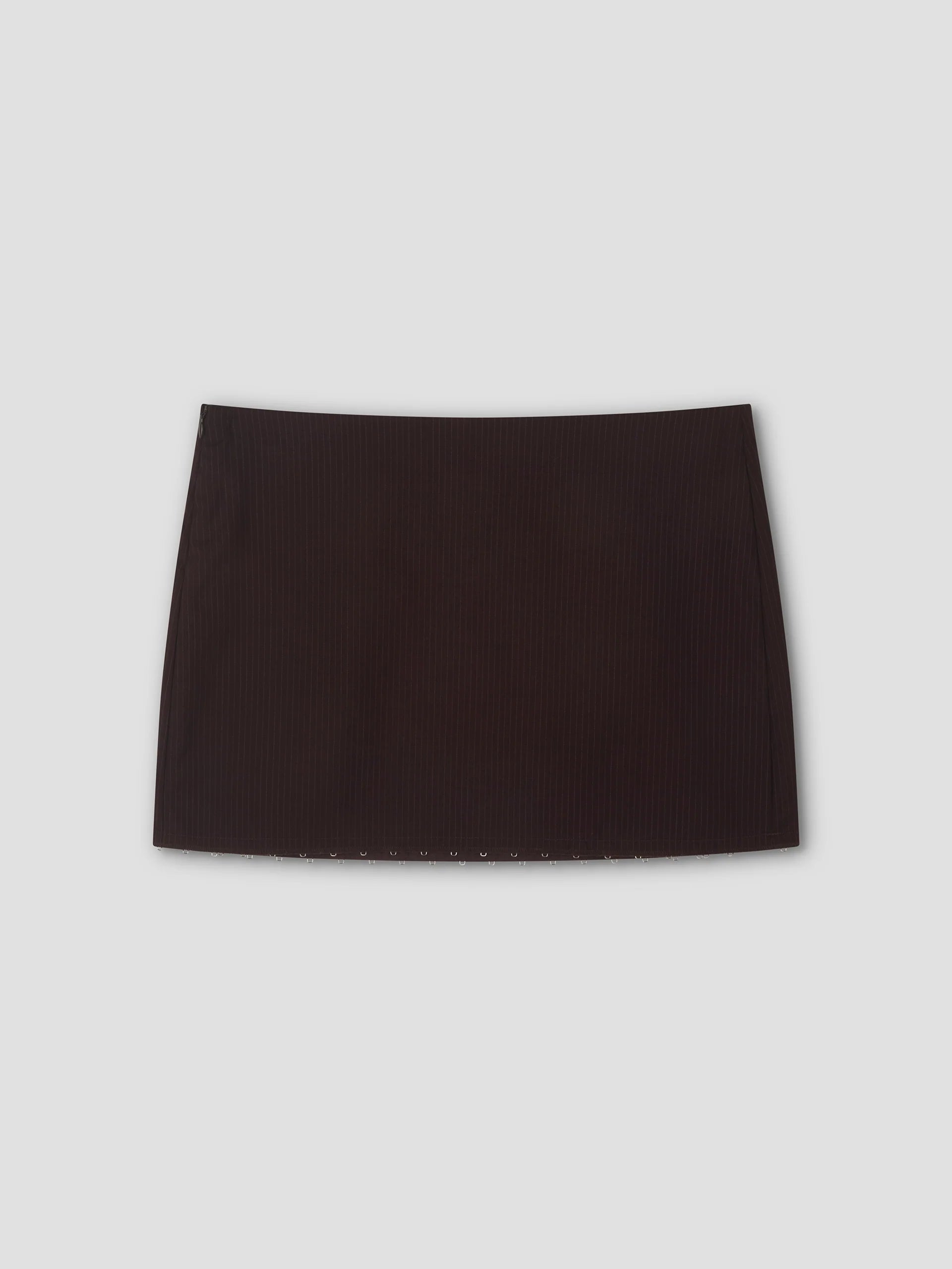 EYE SKIRT - BURGUNDY BROWN STRIPE