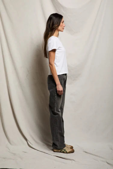 LISA SLIM CREW TEE - WHITE