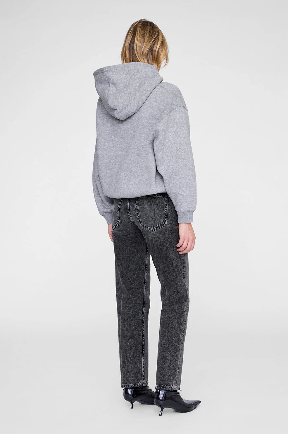 JACI HOODIE LETTERMAN - MEDIUM HEATHER GREY