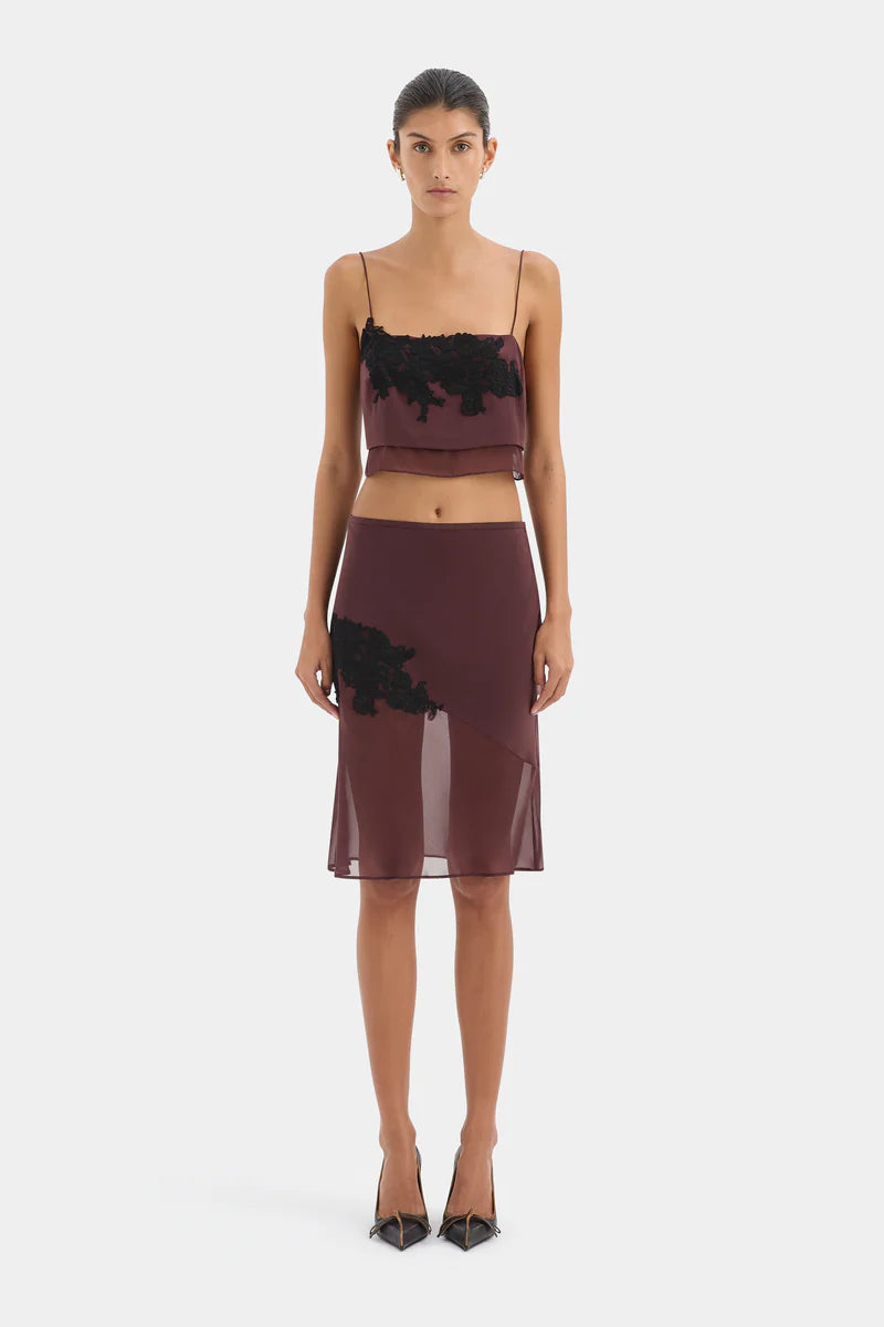 (PRE-ORDER) NORIA MIDI SKIRT - DARK PLUM