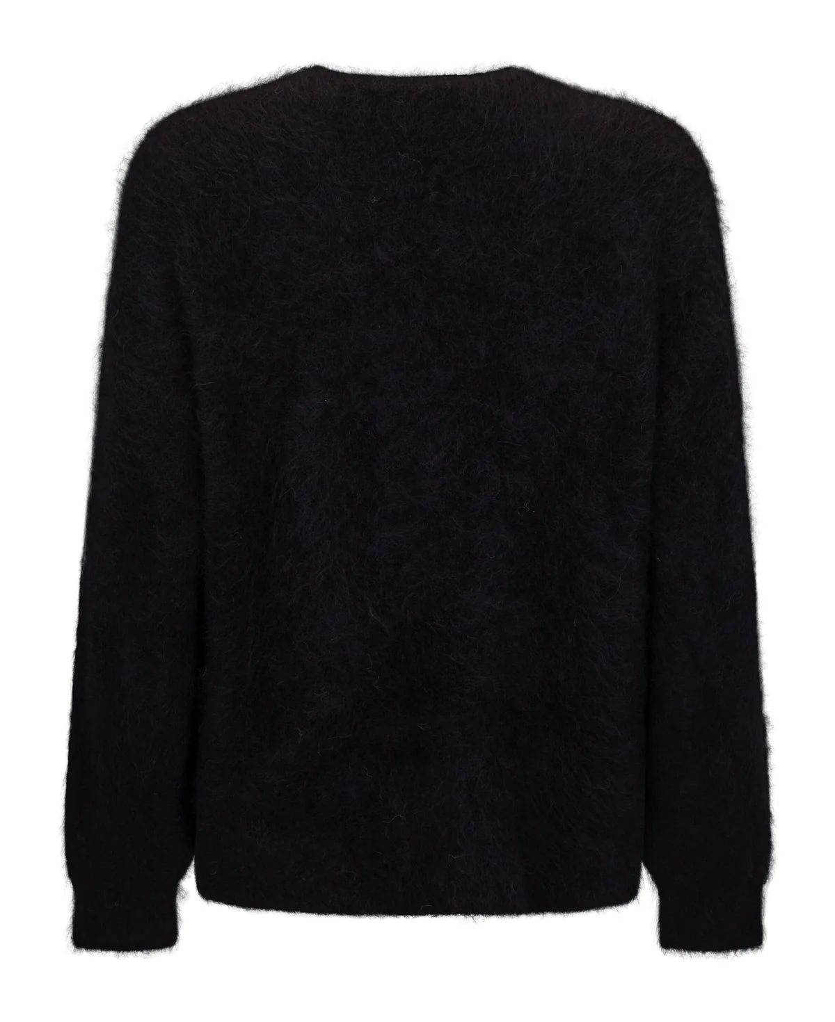 BRUSHED ALPACA SWEATER - BLACK