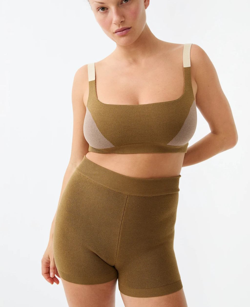 (PRE-ORDER) ORGANIC COLOUR BLOCK BRALET - HARVEST