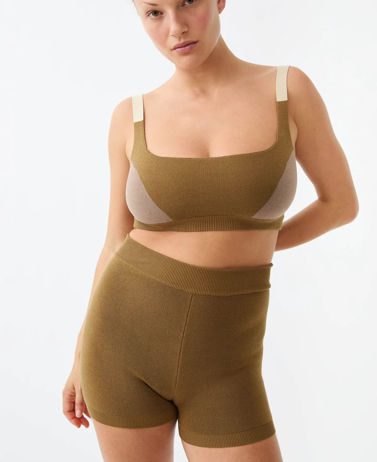 (PRE-ORDER) ORGANIC COLOUR BLOCK BRALET - HARVEST