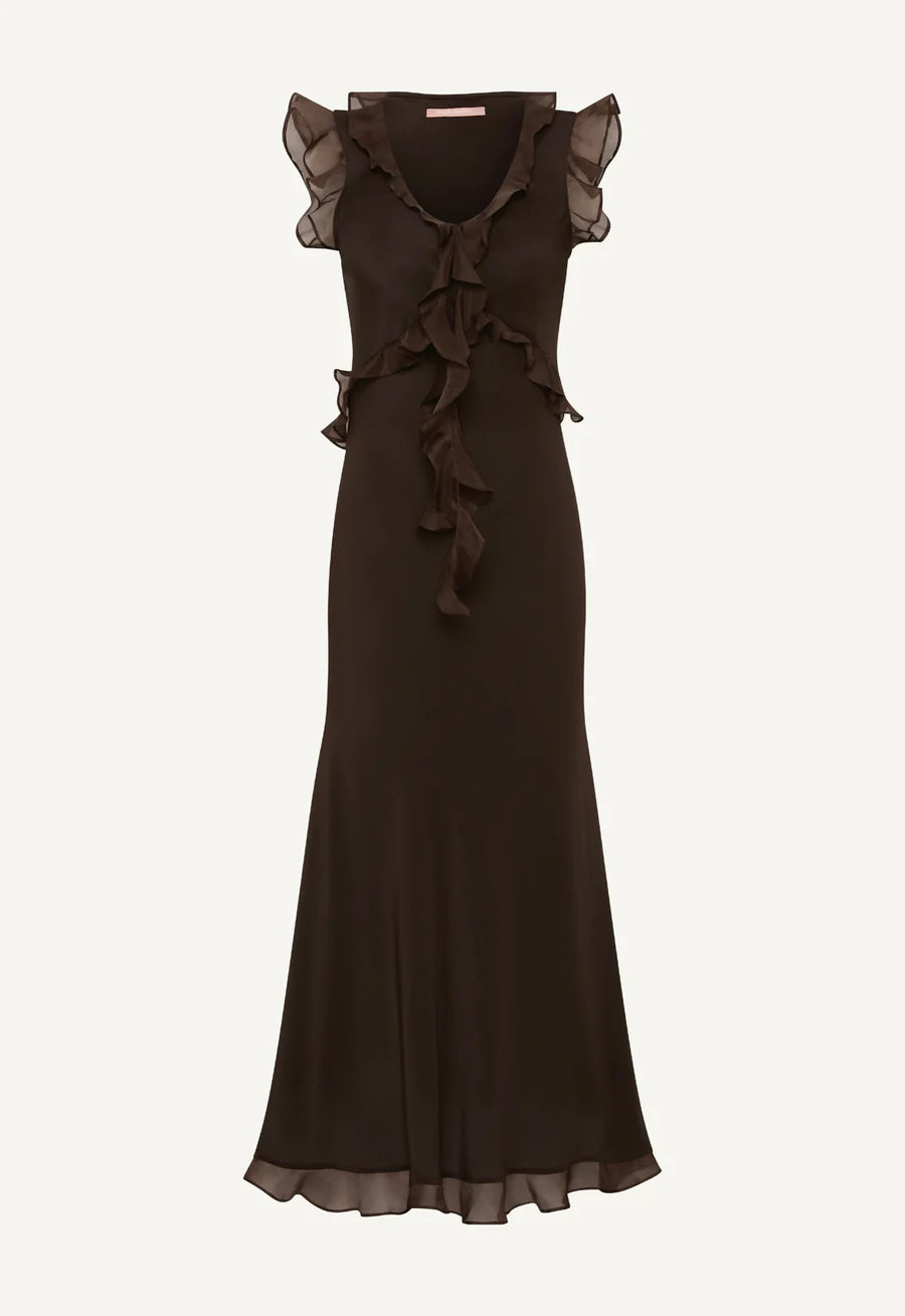 WEAK IN THE KNEES DRESS - BLACK COFFEE
