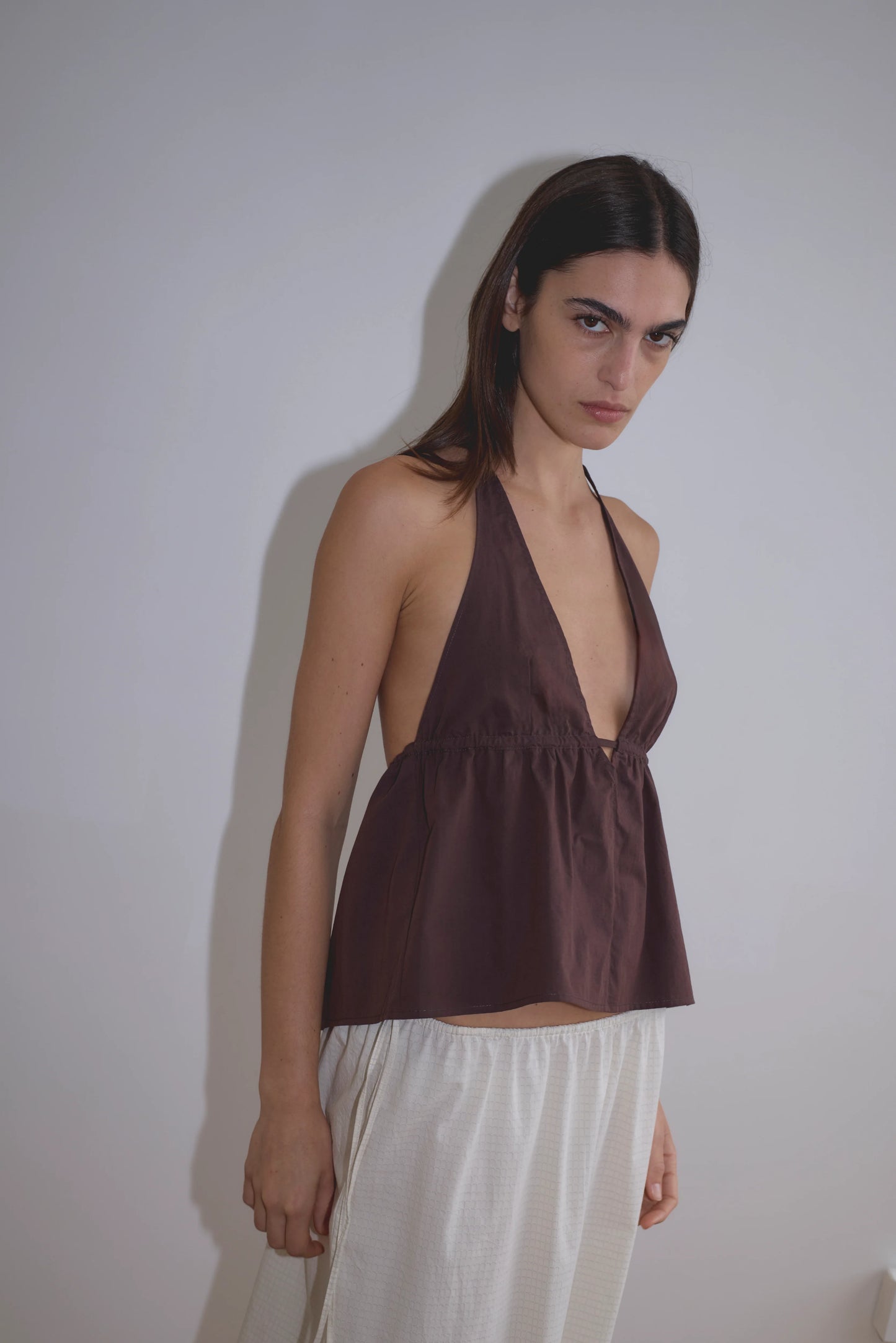 BUTTON HALTER - UMBER