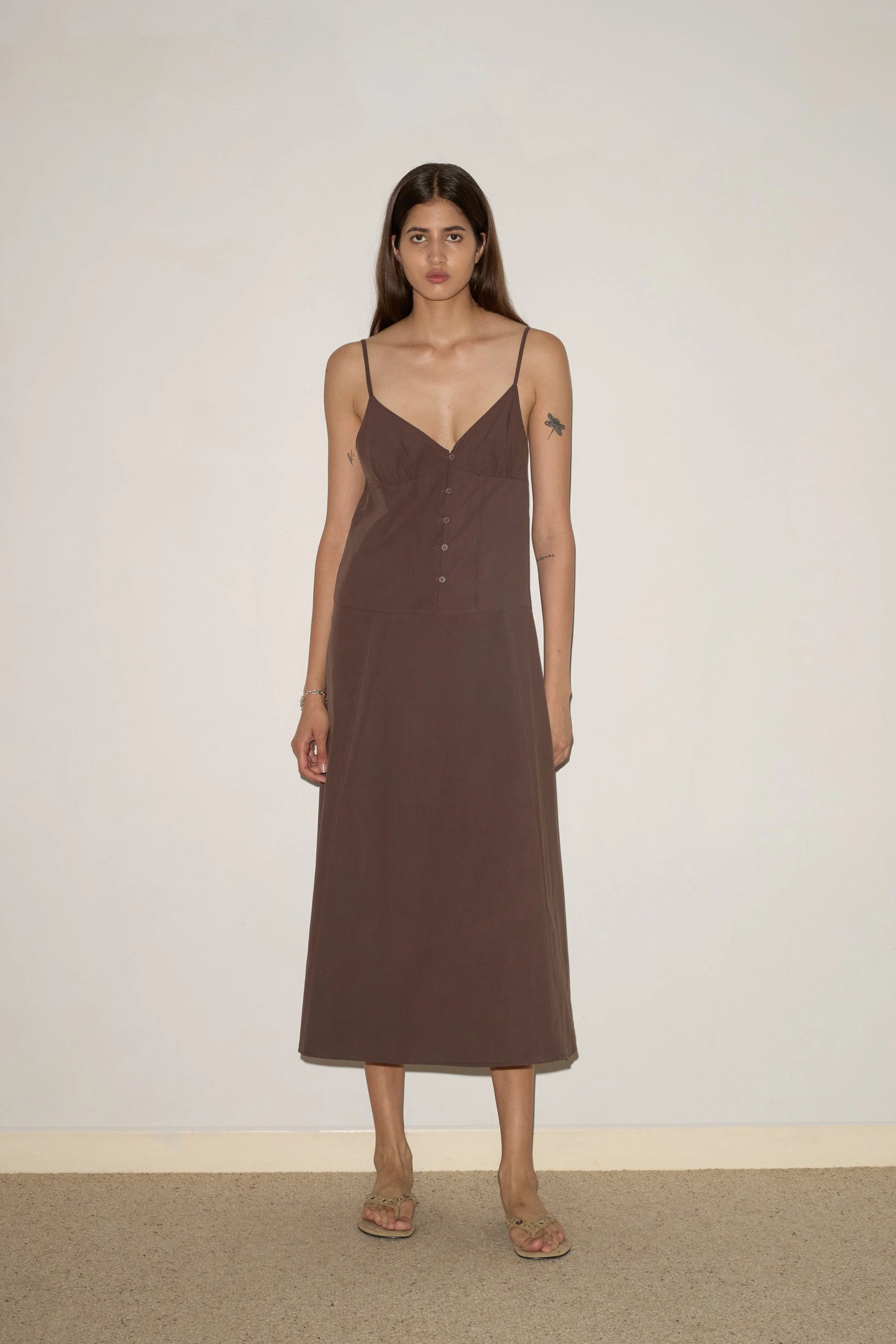 DOUBLE SEAM DRESS - CHOCOLATE