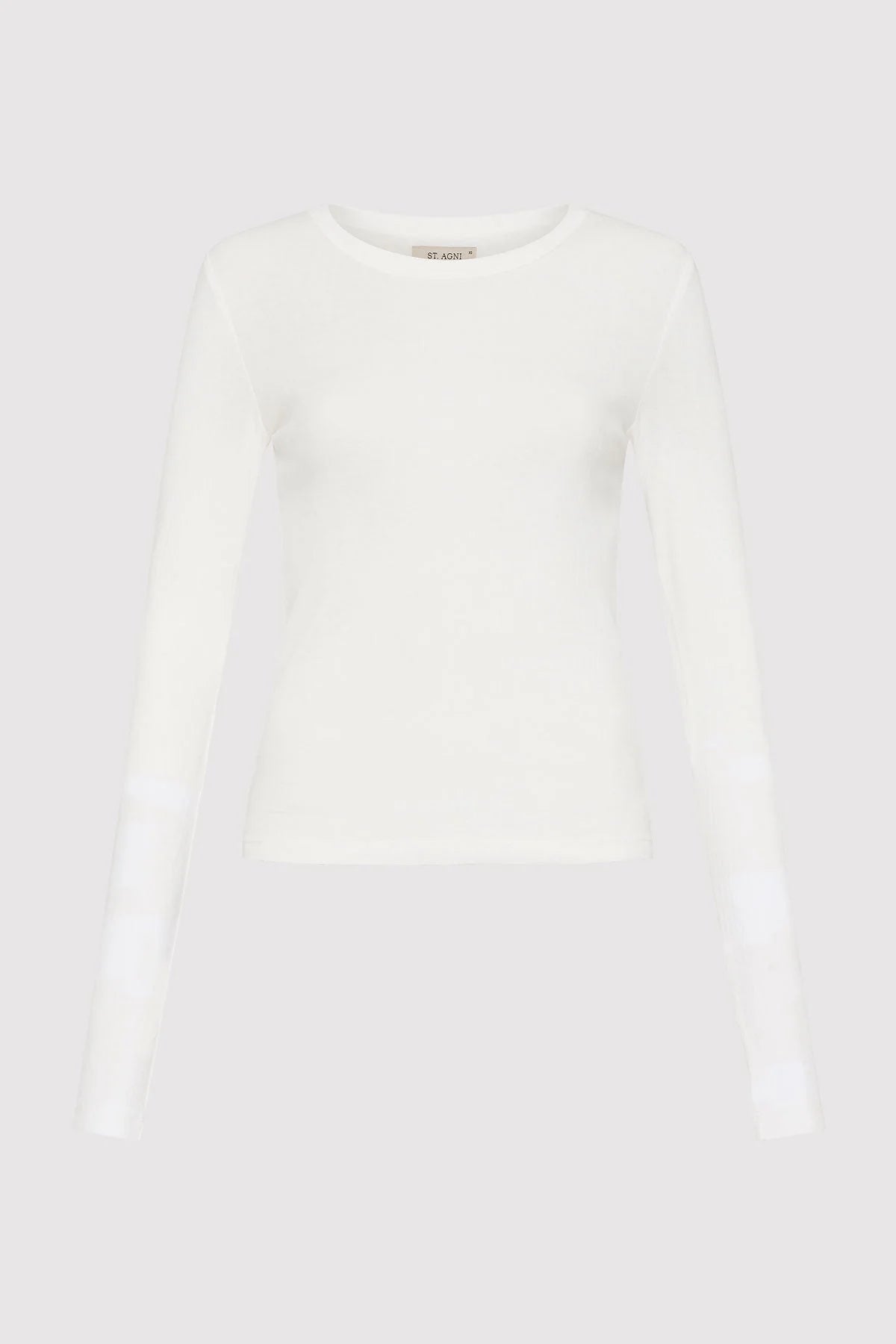 ORGANIC COTTON SOFT RIB LONG SLEEVE TOP - WHITE