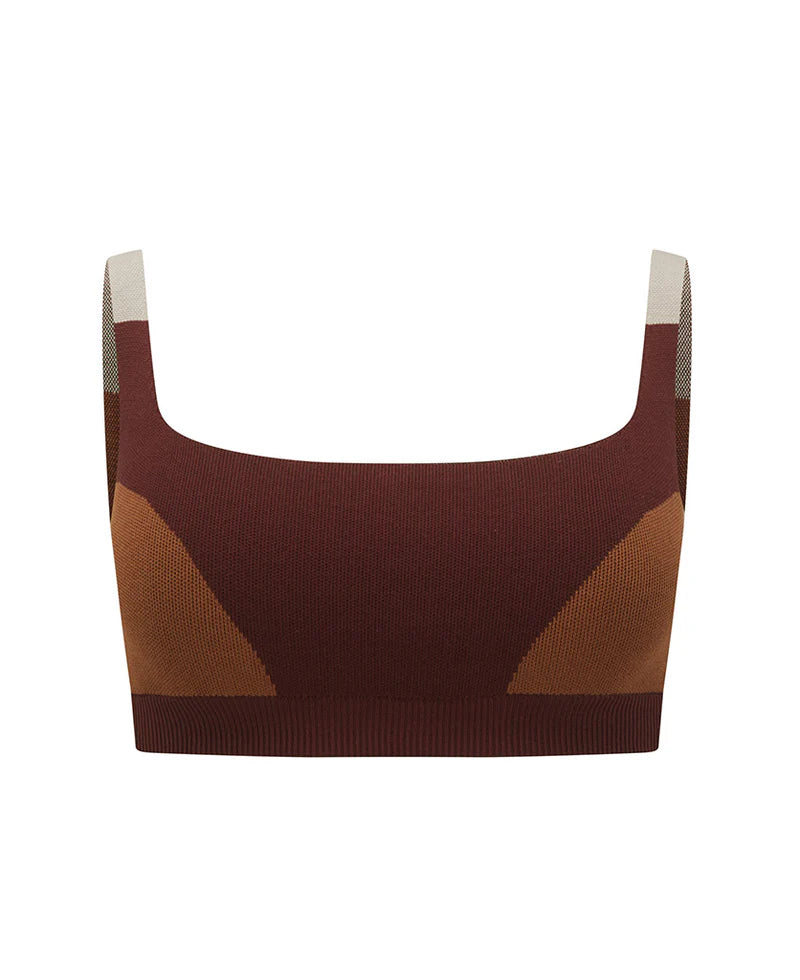 (PRE-ORDER) ORGANIC COLOUR BLOCK BRALET - MULBERRY