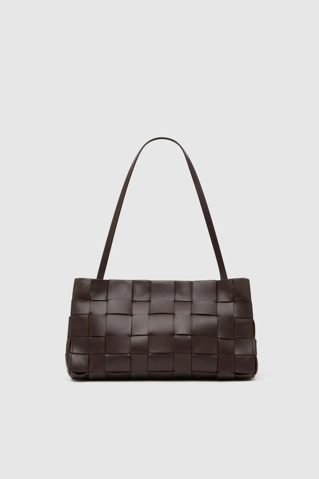 SLIM WOVEN TOTE - CHOCOLATE