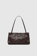 SLIM WOVEN TOTE - CHOCOLATE