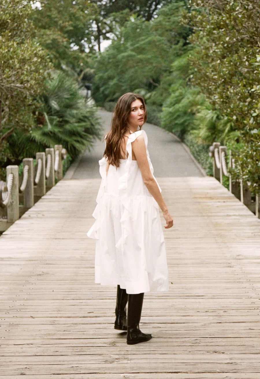 HANG IN THERE BABY DRESS - WHITE