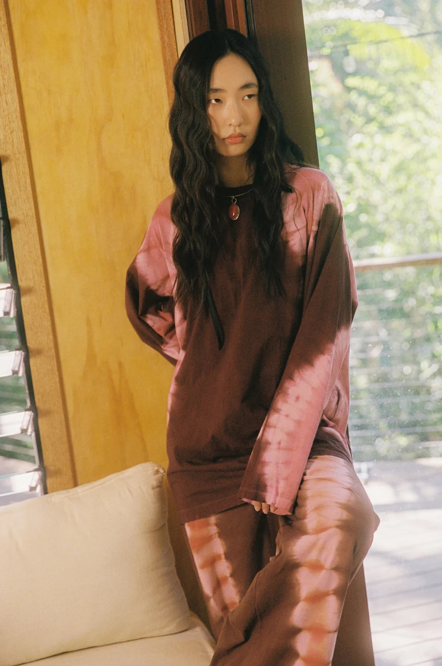 FREEDOM L/S TEE DRESS - GARNET