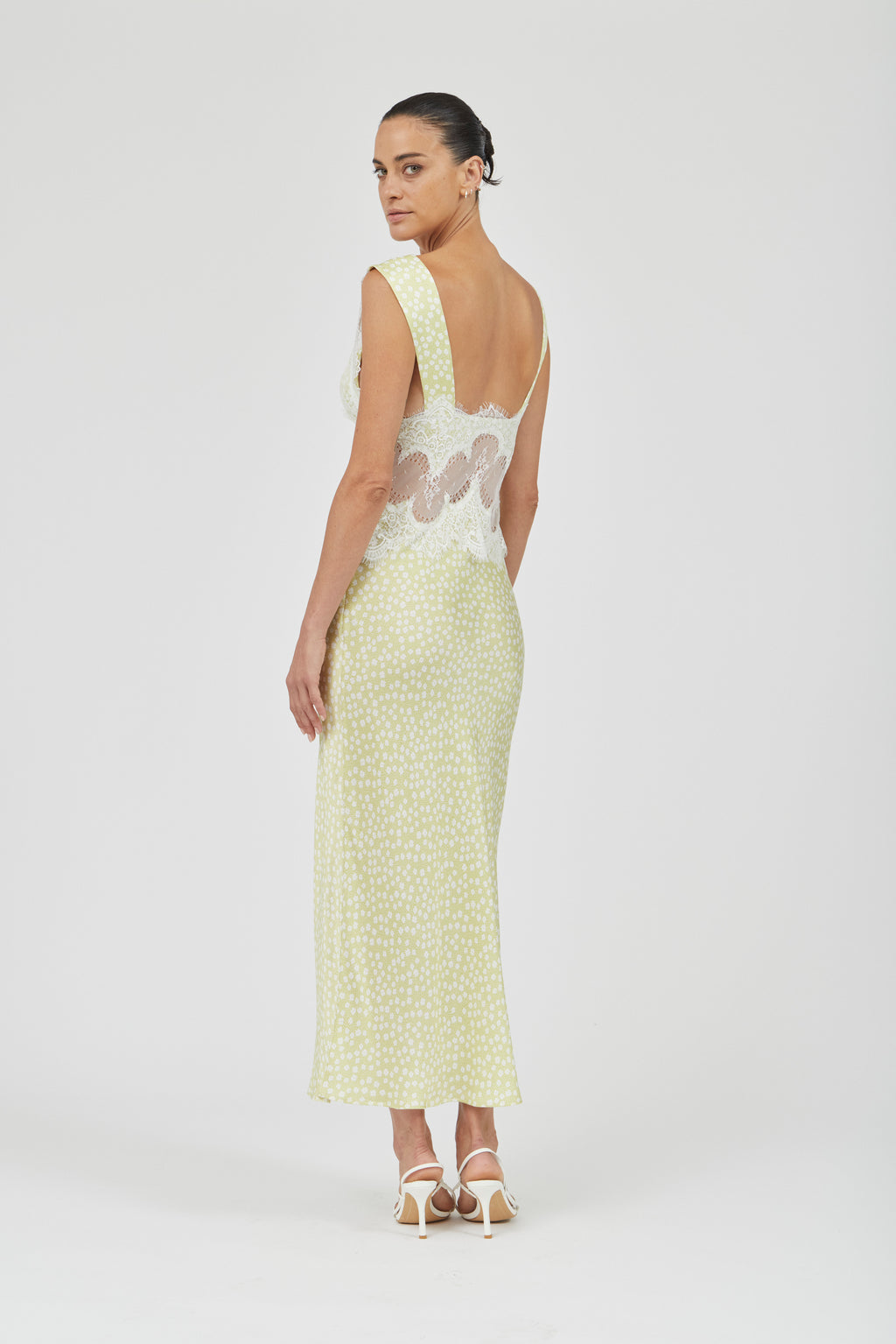 VISIONS LACE DEEP V MAXI DRESS - DAISY