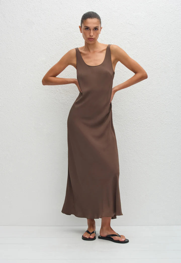 BIAS TANK DRESS - TRUFFLE
